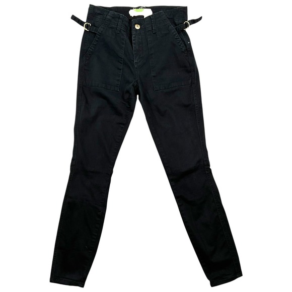 Anthropologie Pants - Anthropologie/Anthro Black‎ Utility Skinny Pants Cinch Tab Waist Pockets 26